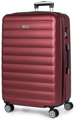 ITACA - Maletas Grandes De Viaje Rígidas Ligeras con 4 Doble Rueda 360° Maleta Grande 23 Kilos Alta Resistencia Extensible Maleta XL Duradera, Granate