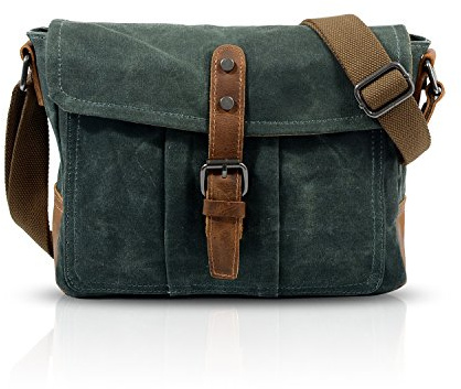 FANDARE Unisex Umhängetasche Segeltuch Schultertasche Damen Herren Lehrertasche Laptoptasche für 7.9 Zoll Notebook Kuriertasche Umschlagtasche Aktentasche Schule Freizeit Reise Business Messenger Bag