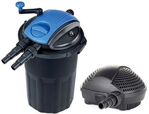 Swell Premium Pressure Filter and Pump Set with Biological & Mechanical Media | UV Clarifier for Crystal Clear Water | Submersible Pump with Strainer Cage & 10m Cable – for Pond up to 20,000L