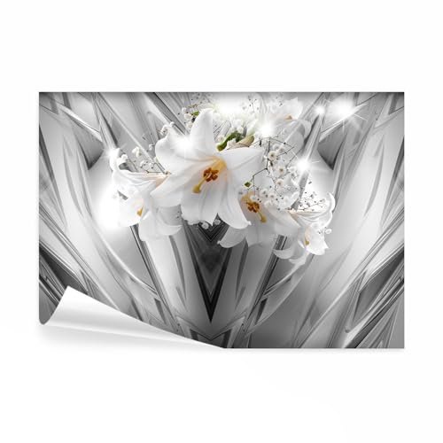 decomonkey Fototapete selbstklebend Blumen Lilien 3d Effekt, 343x256 cm, XL | Abstrakt, Selbstklebende, Tapeten, Wand, Fototapeten, Tapete, Wandtapete, klebend, Klebefolie