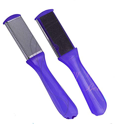 Lima de pie para eliminar callos de doble cara, lima de pedicura, escofina de pies para cuidado de manos y pies, herramientas de piel muerta (morado)