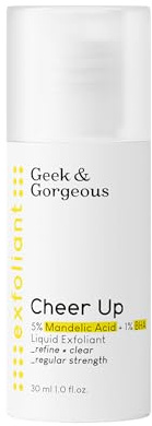 Geek & Gorgeous Cheer Up – kemisk ansiktsskalning med mandelsyra och BHA, anti-akne, pormaskar och förstorade porer - blandad till fet hud, 30 ml