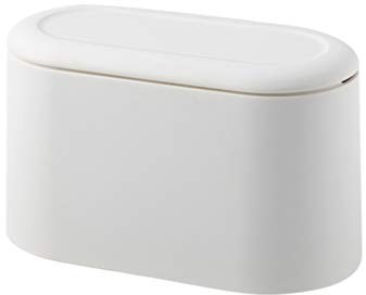 Cabilock Mini Poubelle Blanche de Bureau avec Couvercle Poubelle Simple pour Déchets et Recyclage
