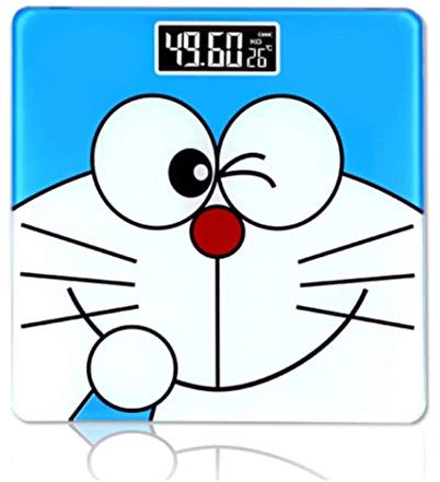 SMSOM Weight Scale for People, Battery-Powered Digital Bathroom Scale with Round Corner, Precise Grey Body Scale with Step-On Technology, Large Blacklit Display, 400 Pounds Max