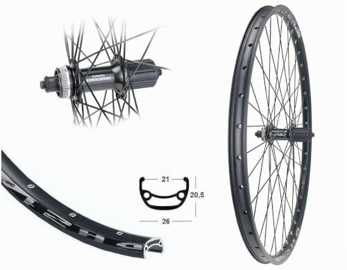 Bärwinkels 28/29 Hinterrad 622-21 Hohlkammer MTB DH21 Disc Shimano Deore M5100 schwarz CenterLock 8-9-10 Fach