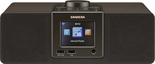 Sangean WFR-32 Internet Radio/AUX/Bluetooth/AirMusic App/Smart Local Radio Preference Management/USB Playback and Phone Charging Digital Wooden Cabinet Radio (Renewed)