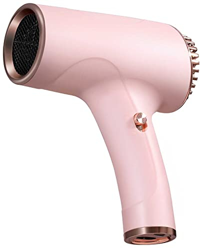 BMDHA Phon da Viaggio, Asciugacapelli Senza Fili 2 Impostazioni Calde E Fredde Regolabili, 2600 mAh Batteria Risparmio Energetico 500w Termostatico Cura dei Capelli, Pink