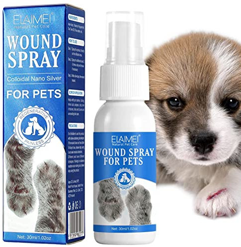 HEPVET Wundspray für Haustiere,Haut- und Wundpflege für Haustiere - Lindert trockene Hundehaut, Kratzen, Lecken, juckende Haut und Hot Spots