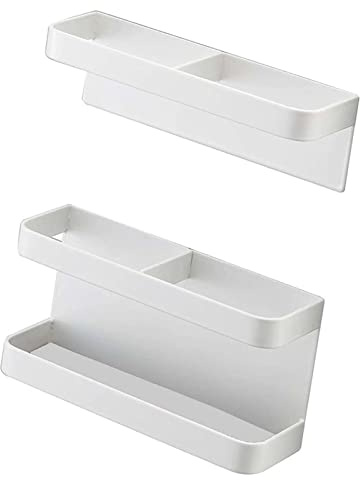 Magnetischer Regenschirmständer, Verstellbarer Magnetischer Regenschirmständer, Wandmontage, kein Stanzen, Dekorative Karbonstahlplatte für Flur (Weiss)