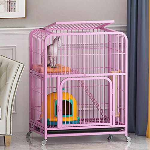 CHEMYO Katzenlaufstall - Katzenkäfig, großer Katzenkäfig Indoor-Katzenlaufstall Kleintierkäfig für Kätzchen Meerschweinchen Ideal für 1-4 Katzen