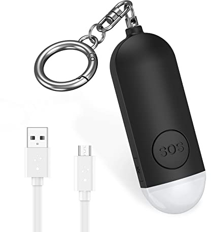 Brifit Taschenalarm 130dB, Notfall Persönlicher Alarm mit LED Taschenlampe, Panikalarm Persönliche Sicherheit Schlüsselanhänger, Aufladbar Schrillalarm für Frauen/Kinder/Senioren