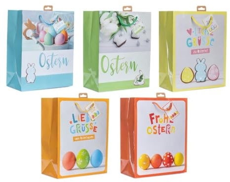 Laro Mini Geschenktüten 10-100 Stk - Kleine Verpackung, große Freude, Anzahl:10, Muster Tüten:Large Buntes Ostern