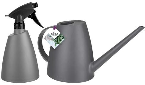 Elho Brussels Watering Can and Sprayer - Set with Watering Can and Plant Spray Bottle for Indoor - Black/Anthracite
