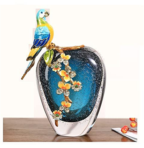 Hhmmei2024-23 Vase Chinesische Emaille farbige Glasur Licht Luxus kreative Vase, Wohnzimmer Veranda Glas Ornamente Vasen für Blumen(L)