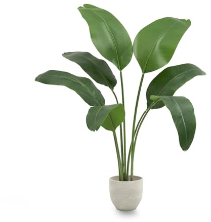 Maia Shop | Strelitzia Nicolai | Paradiesvogel | Kunstpflanze | Maße: 120 x 90 cm | Künstliche Pflanzen | Fake Plant | Plastik Pflanze | Deko | Deko Wohnzimmer