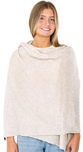 Velanio Cashmere Luxury Knitted Wrap Travel Shawl Scarf, Pashmina Stole, All-Season Scarf for Women Cashmere Wool Blend