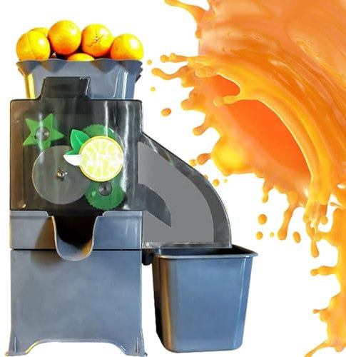Exprimidor de naranja eléctrico, exprimidor de naranja comercial, 20-25 naranjas por minuto, con caja de filtro extraíble y un cubo recolector
