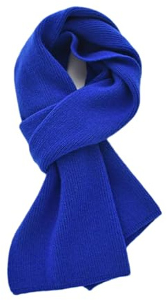 Pulcykp Fester Strickschal für Damen oder Herren, Winterschal, Erwachsene, warm, dicker Wollschal, blau, One size