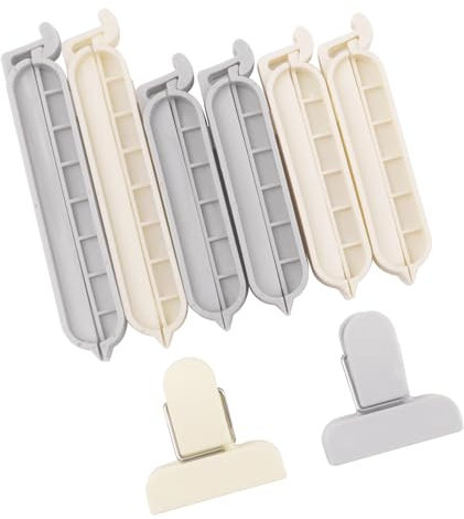 8 Pack Bread Bag Closers, Two Types Food Clips, Piping Bag Clips for Food Packages and Sealing Bags, Gray and White