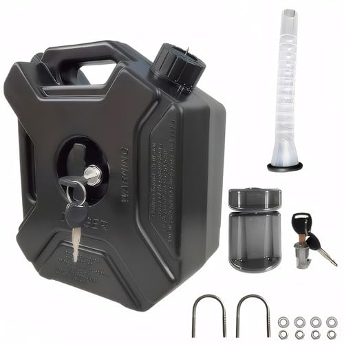 Motorrad-Benzinkanister, 5 l/1, 3 Gallonen, antistatischer UTV-Benzinkanister mit Halterung, auslaufsicherer kleiner mit Griff, Benzinbehälter kompatibel mit den meisten Autos