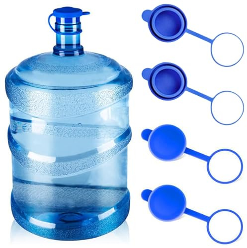 4PCS Water Bottle Lid Replacement Leak-Proof 3 & 5 Gallon Water Jug Cap with Integrated Ring Easy Install & Remove Jug Cap for Dispensers & Coolers