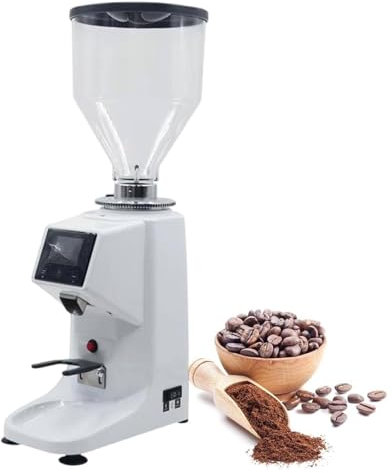 Moulin à café automatique 200 g/500 g, électrique, à meules plates, avec 19 réglages de mouture précis, pour expresso professionnel 200 W,750gWhite