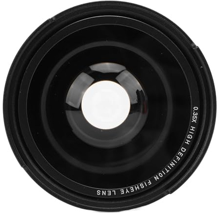 Cryfokt Fisheye Objektiv, 2 in 1 Abnehmbarer HD 0,35 Vergrößerung Superweitwinkel Fisheye Objektiv Reduzieren Krasse Optisches Glas für Blumen (55 mm)