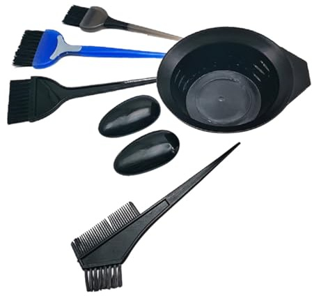 Kit de Teinture Capillaire 7 Pièces Abs Bol, Brosse et Peigne