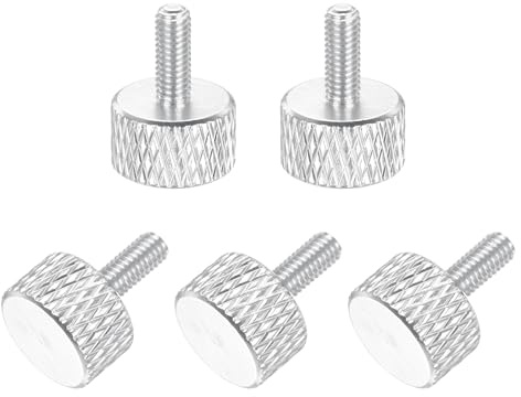 QUARKZMAN 5 Pcs Tornillos De Manija M3x8mm Cabeza Plana Con Moleteado, Tornillos De Manija De Aleación De Aluminio Sólido Totalmente Roscados Para Gabinetes De PC Tarjetas Gráficas, Verde