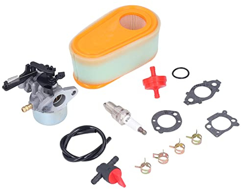 Pssopp Kit de Remplacement de Carburateur, Matériau en Aluminium avec Filtre à Carburant et Bougie d'allumage pour Pièces de Rechange de Tondeuse à Gazon 875 Exi