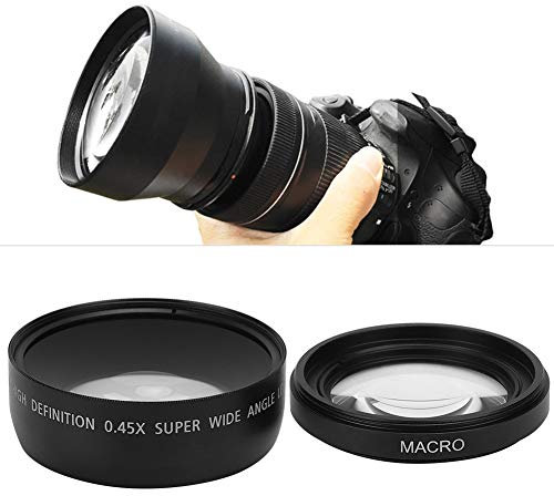 Objectif Macro Grand Angle Avancé 55mm 0.45X - Alliage d'Aluminium + Verre Optique - Grossissement 0.45X - pour Tous Les Objectifs de Caméra de 55Mm de Diamètre
