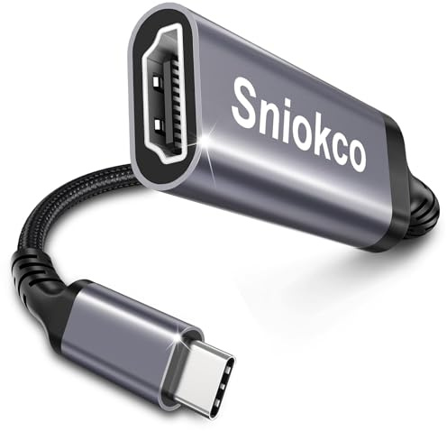 Sniokco USB C to HDMI Adapter, High Speed 4K USBC to HDMI Cable for Thunderbolt 3/4, HDMI to USB C Adapter with iPhone 16 15 Pro Max MacBook Pro Air iPad Pro iMac Galaxy S XPS Surface Book 3 and More
