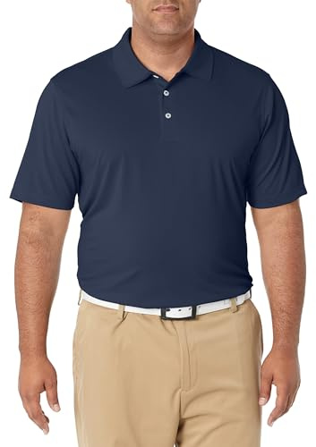 Amazon Essentials Polo de Golf, Séchage Rapide, Manches Courtes Homme, Bleu Marine Foncé, L