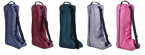 netproshop Stiefeltasche für Reitstiefel ca. 32 x 17 x 62 cm mit Handgriff und Schultergurt, Farbe:Hellgrau