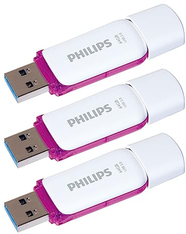 Philips Snow Edition Super Speed 3.0 USB-Flash-Laufwerk 3X 64 GB für PC, Laptop, Computer Data Storage, Lesegeschwindigkeit bis zu 100 MB/s