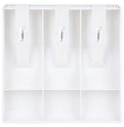 Vassoio per inserto per registratore di cassa, Vassoio per inserto per registratore di cassa Sostituzione 3 banconote 3 monete Scatola portasoldi, 24,5 x 24,5 x 3,5 cm(BIANCO)
