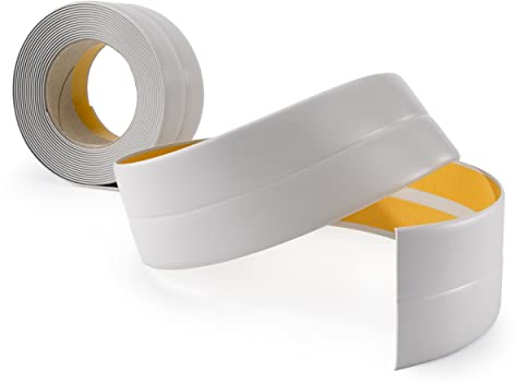 Rodapiés Flexible Autoadhesivo - 30 mm x 30 mm - Rodapié Plegable para Cocina, Baño - Cinta de sellado, Perfil PVC - Estanco, Decorativo (Gris claro, 5m)