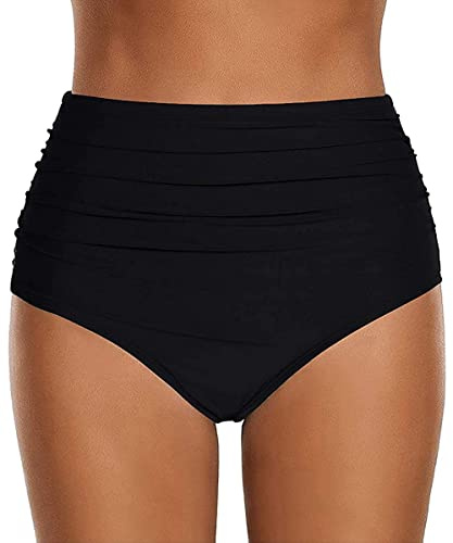 ABINGOO Femme Bas de Maillot Taille Haute Vintage Bas de Bikini Culotte Gainante Ventre Élastique Bas Bikini de Plage