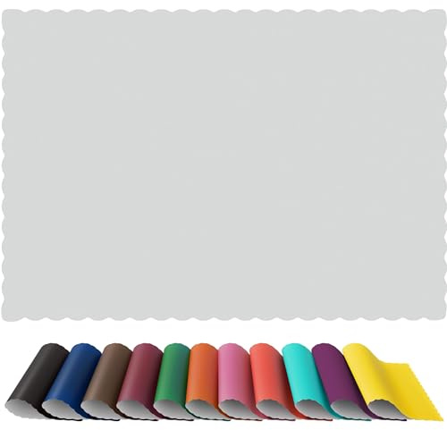 100 White Scalloped Paper Placemats – 10 x 14, 80 GSM, Disposable Table Mats in Dispenser Box