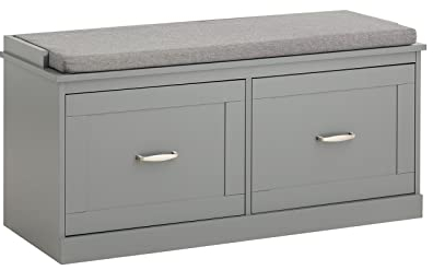 SoBuy Schuhbank mit Sitzfläche Sitzbank mit Stauraum Dielenbank Schuhtruhe Sitzkommode Schuhregal schmal BHT ca.: 98x49x37cm FSR131-HG