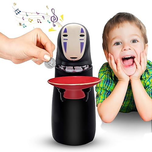 Ohngesicht Anime Kawaii Münzen Spardose Personalisiert für Kinder Mädchen Junge, 23x16x8cm