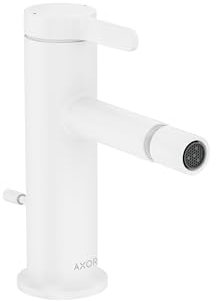hansgrohe AXOR One Einhebel-Bidetmischer mit Zugstangen-Ablaufgarnitur, Ausladung 113 mm, 48210700, Farbe: Mattweiß