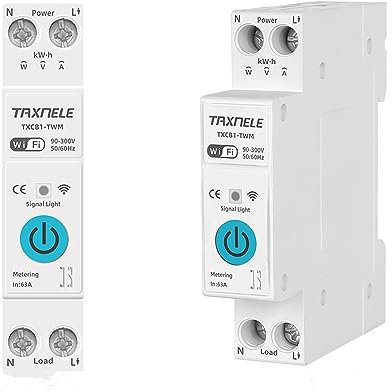 63A MCB Interrupteur intelligent WIFI Disjoncteur, Relais de comptage d'énergie pour TUYA Smart Home Interrupteur de télécommande sans fil (20A)