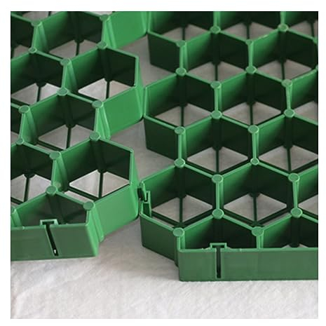XLIHAWY Durchlässige Pflastersteine, Landschaftsbau Neigungsgitterboden, Fußboden-Hochleistungs-Stabilisator-Kit zur Bodenverstärkung (Farbe: Grün, Größe: 50 x 50 x 7 cm/36 Stück)