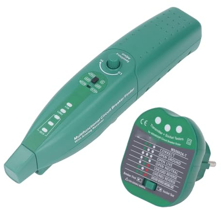 Automatischer Leistungsschalter-Finder Lokalisiert Sicherungen und Unterbrecher, Steckdosentester für Steckdosen-Luftschalter, EU-Stecker 110–250 V, für Büro, Zuhause, Fabrik