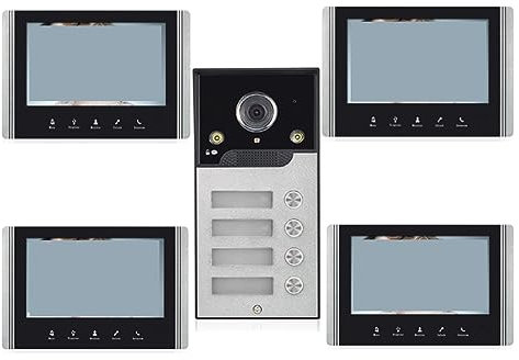 DELURA Wireless Doorbell 7 WIFI Multi-Apartment Home Video Doorphone 2/3/4 Units IP Smart Doorbell Camera Wifi Video Intercom System for Home School Office (Size : C)