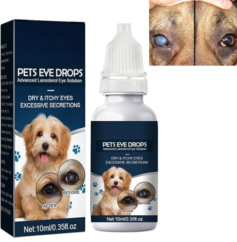 GNAUMORE Gotas para los Ojos para Mascotas,Cuidado De Ojos para Mascotas,Pet Gotas Oculares para Gatos Y Perros,Gotas para los Ojos para Mascotas,Removedor De Manchas De Lágrimas para Perros y Gato