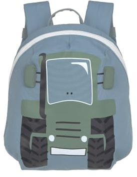 LÄSSIG Kleiner Kinderrucksack für Kita Kindertasche Krippenrucksack mit Brustgurt, 20 x 9.5 x 24 cm, 3,5 L/Tiny Backpack Tractor