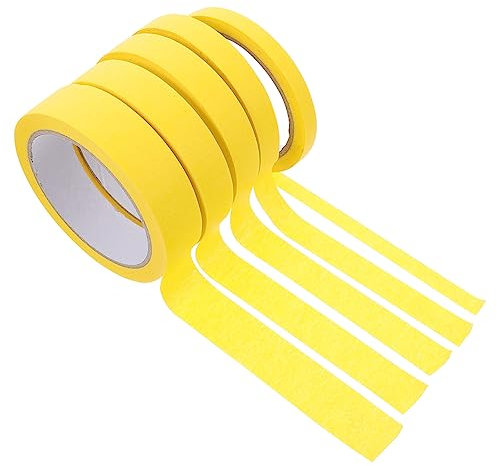 KONTONTY 5rotoli Nastro Di Carta Per Mascheratura Protezione Verniciatura Auto Mobili Facile Da Strappare Crepe Carta Colorata Per Pittura Serramenti