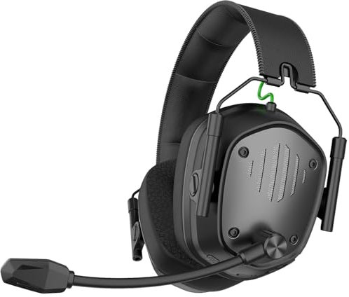 Skapendy VK81 Casque Gaming sans Fil pour Ps5, Ps4, PC, 3D Son Stéréo, 2.4 GHz Casque Bluetooth sans Fil avec Microphone Anti-Bruit, Casque Gamer avec Lumière RGB,Pliable, Batterie de 50H (Noir)